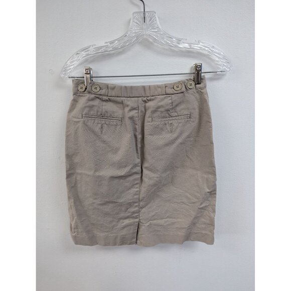 Gap Khaki Skirt Size 1 Tan Modest Womens Back Slit - Picture 3 of 8